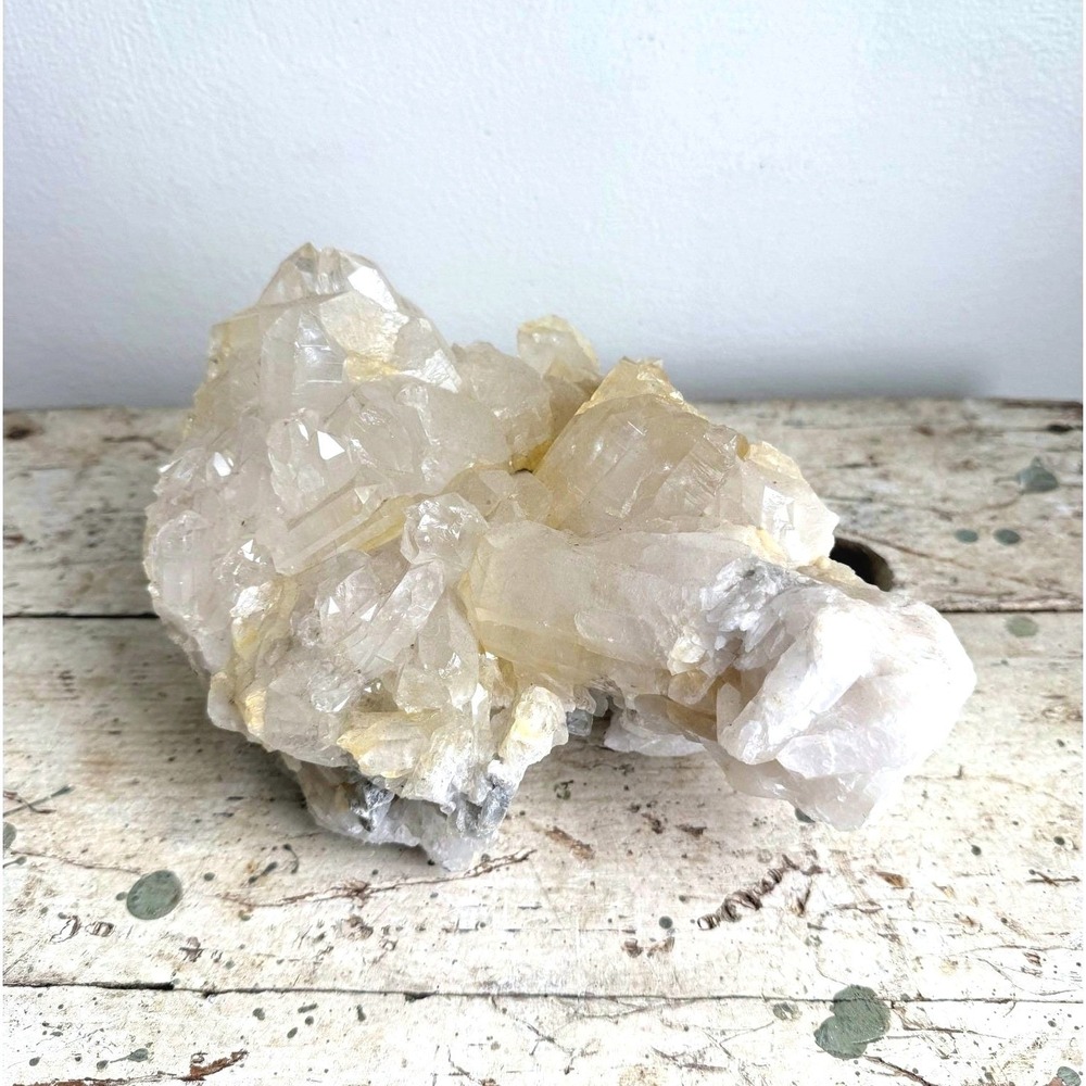 Clear Quartz Crystal Cluster Golden Healer Variation Natural Mineral Specimen